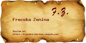 Frecska Zenina névjegykártya